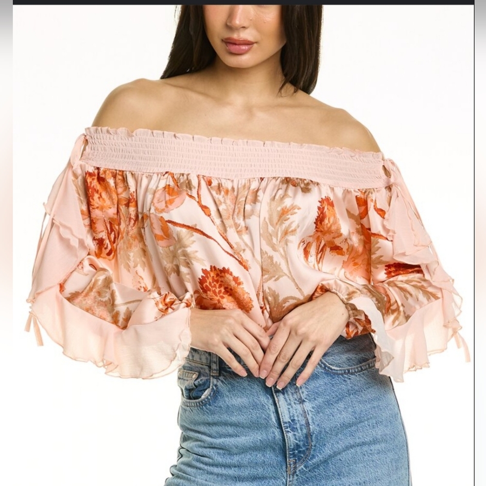 NWOT Free People Born To Love Floral Off-Shoulder Bodysuit. Size L